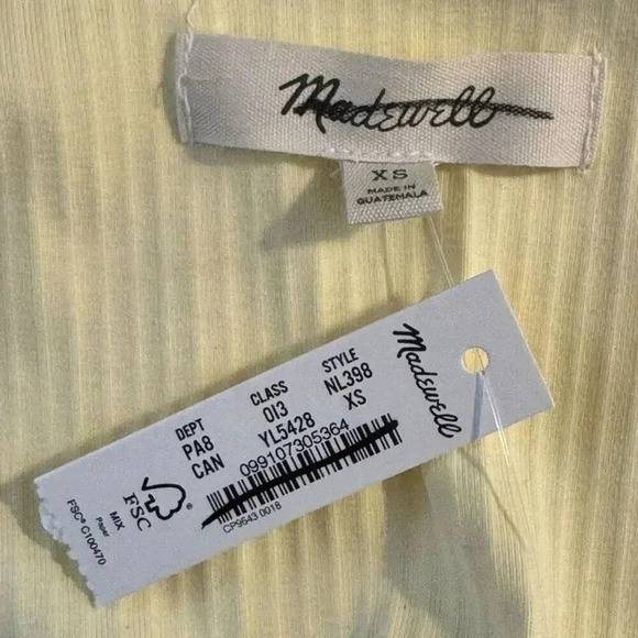 NEW Madewell XS The Tailored Crop Tank in Sleekhold Candlelight‎ Yellow NWT - Picture 4 of 8